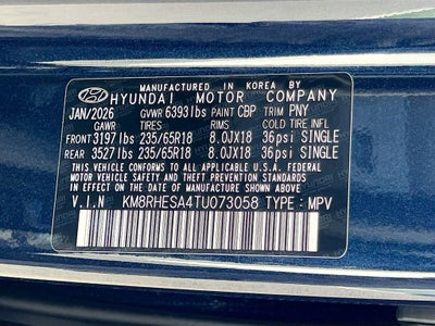 2026 Hyundai PALISADE HYBRID SEL Premium 8P