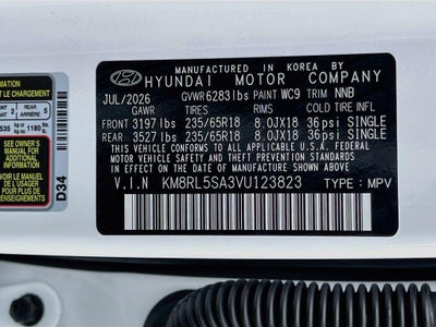 2027 Hyundai PALISADE HYBRID Blue SEL 7P