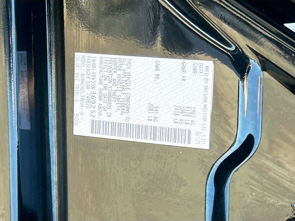 2025 Nissan Altima 2.5 SV