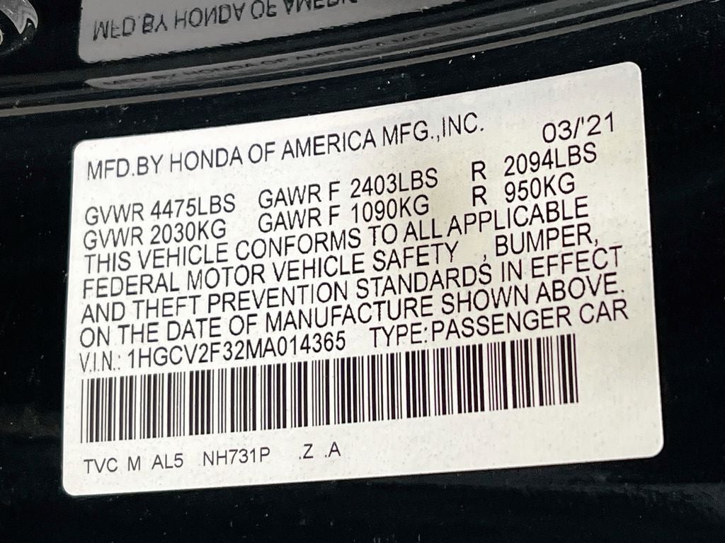 2021 Honda Accord Sport 2.0T