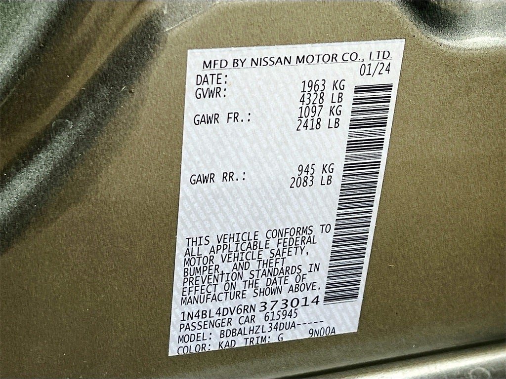 2024 Nissan Altima 2.5 SV