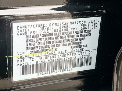 2023 Nissan Sentra SR