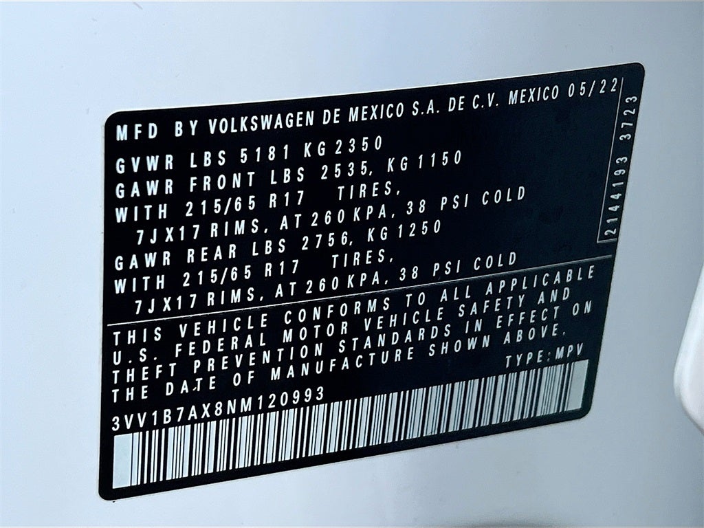 2022 Volkswagen Tiguan 2.0T S