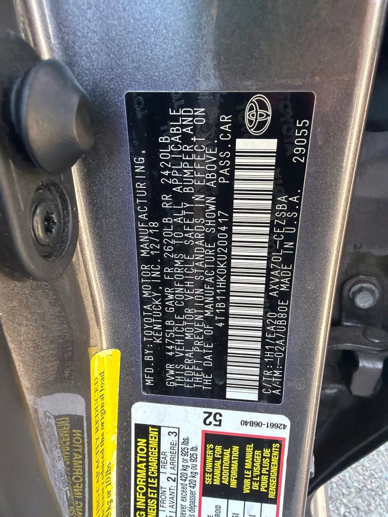 2019 Toyota Camry SE