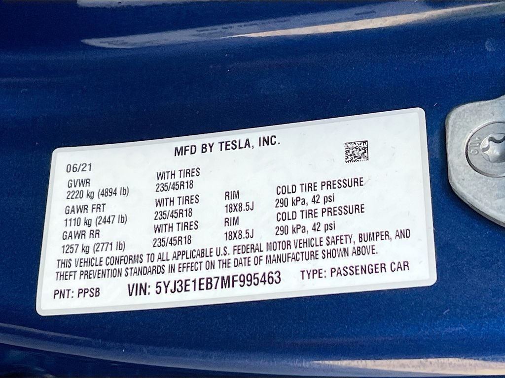 2021 Tesla Model 3 Long Range