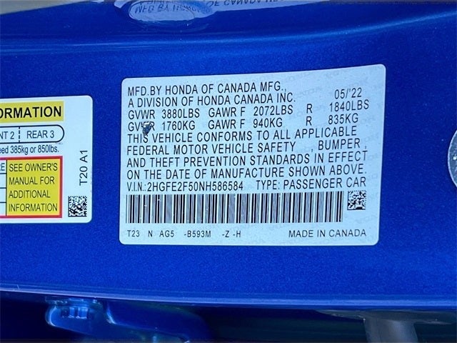 2022 Honda Civic Sport